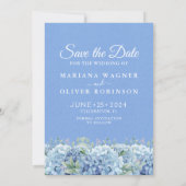 Foto Save the Date Kaart Blauwe Hortensia's Bloemm (Achterkant)