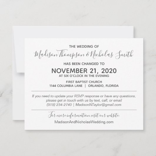 Foto "Save the Date"-kaart horizontaal, modern Save The Date (Achterkant)