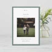 Foto Save the Date Kaart met Schulp Randen (Staand voorkant)