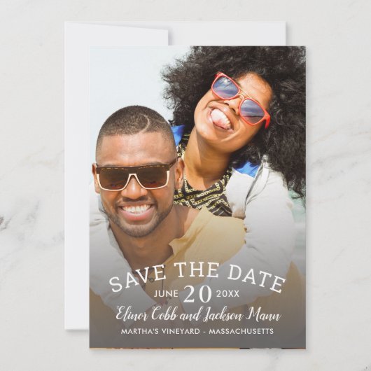 Foto Save the Date Kaart Modern Kalligrafie Script (Voorkant)