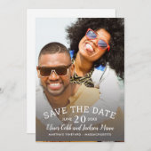 Foto Save the Date Kaart Modern Kalligrafie Script (Voorkant / Achterkant)