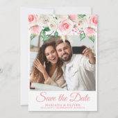 Foto Save the Date Kaart Peach Floral (Voorkant)