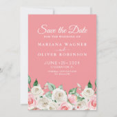 Foto Save the Date Kaart Peach Floral (Achterkant)