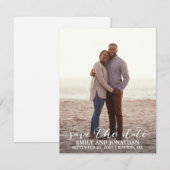 Foto Save the Date Kaart Rustieke Calligrafie Schr (Voorkant / Achterkant)