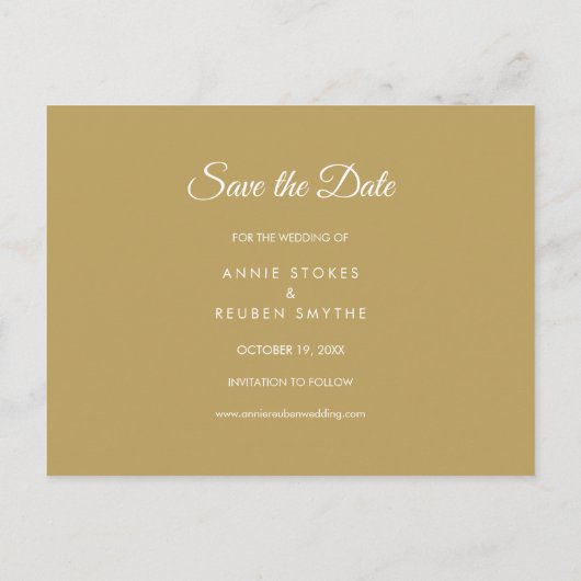 Foto Save the Date Kalender Trouw Gouden Hart Briefkaart (Achterkant)