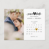Foto Save the Date Kalender Trouw Gouden Hart Briefkaart (Voorkant)