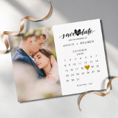 Foto Save the Date Kalender Trouw Gouden Hart Briefkaart