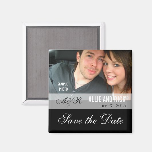 Foto Save the Date Magnets Zwart Magneet (Voorkant / Achterkant)