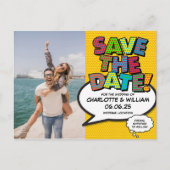 Foto Save the Date Modern Fun Strips Aankondigingskaart (Voorkant)
