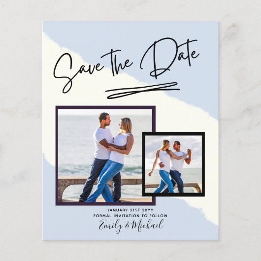 FOTO Save the Date - Modern handgeschreven script Flyer (Voorkant)