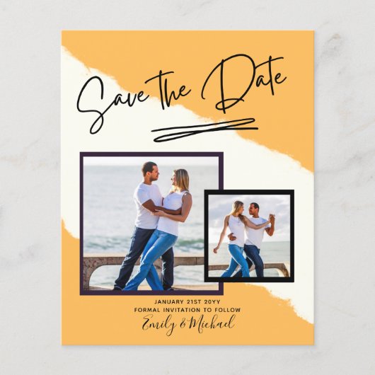FOTO Save the Date - Modern handgeschreven script Flyer (Voorkant)