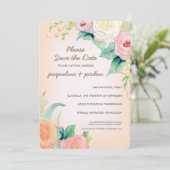 Foto Save the Date Modern Waterverf Floral Kaart (Staand voorkant)