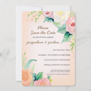 Foto Save the Date Modern Waterverf Floral Kaart