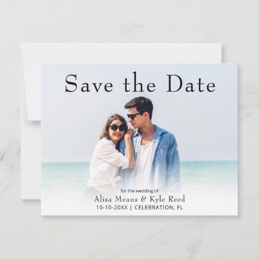 Foto Save the Date Moderne Trouwkaart (Voorkant)