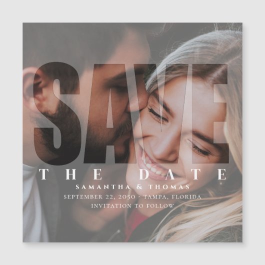 Foto Save the Date Moderne Typografie Magnetisch (Voorkant)