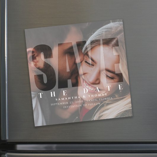 Foto Save the Date Moderne Typografie Magnetisch