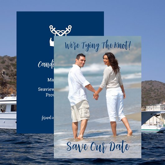 Foto: Save the Date, Navy, Nautical, Wedding Kaart