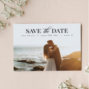 Foto Save the Date Post Kaart, Elegant Briefkaart