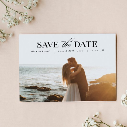Foto Save the Date Post Kaart, Elegant Briefkaart