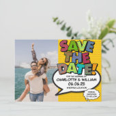 Foto Save the Date Pret Retro Strip Pop Art (Staand voorkant)