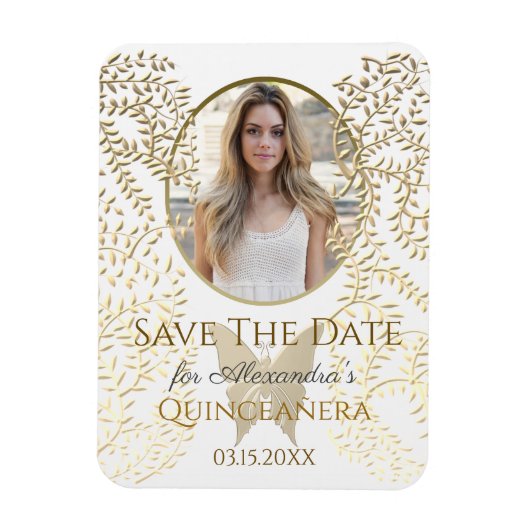 Foto Save The Date Quinceanera Magneet (Verticaal)