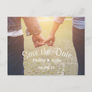 Foto Save the Date Rustic Briefkaart - Handen vast