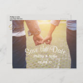 Foto Save the Date Rustic Briefkaart - Handen vast (Voorkant / Achterkant)