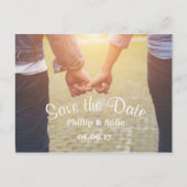 Foto Save the Date Rustic Briefkaart - Handen vast (Voorkant)