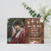 Foto Save The Date Rustic Pot Hout Bloem Invite (Staand voorkant)