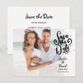 Foto Save the Date-script Aankondigingskaart (Voorkant / Achterkant)