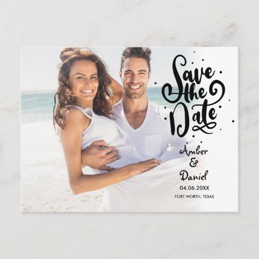 Foto Save the Date-script Aankondigingskaart (Voorkant)