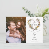 Foto Save the Date Script Bloemhartkrans (Staand voorkant)