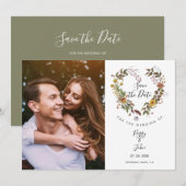 Foto Save the Date Script Bloemhartkrans (Voorkant / Achterkant)