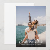 Foto Save the Date Simple Elegante Script  Kaart (Voorkant / Achterkant)