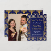 Foto Save The Date Trouwfeest 1920s Art Deco (Voorkant / Achterkant)