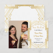Foto Save The Date Trouwfeest 1920s Art Deco (Voorkant / Achterkant)