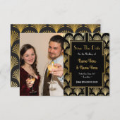 Foto Save The Date Trouwfeest 1920s Art Deco (Voorkant / Achterkant)