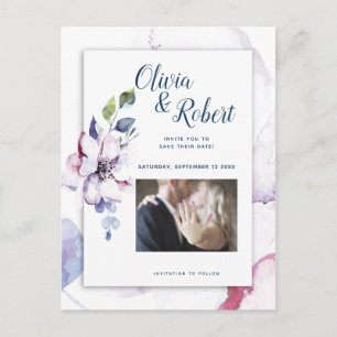 Foto Save the Date Waterverf Apple Blossom Briefkaart