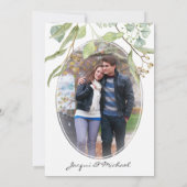 Foto Save the Date Waterverf Eucalyptus Groene Bep Kaart (Achterkant)