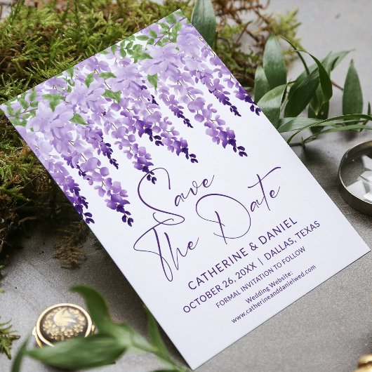 Foto Save the Date Waterverf Wisteria Wedding