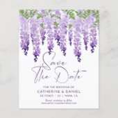 Foto Save the Date Waterverf Wisteria Wedding (Voorkant)