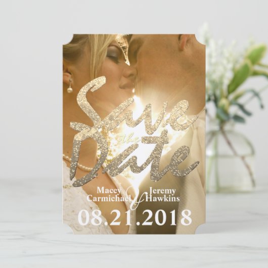 Foto Save the Date Wedding Invitation (Staand voorkant)
