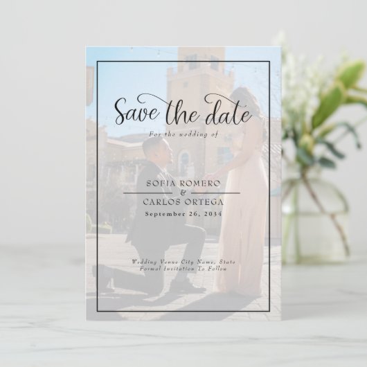 Foto Save the Date Wedding Kaart (Staand voorkant)