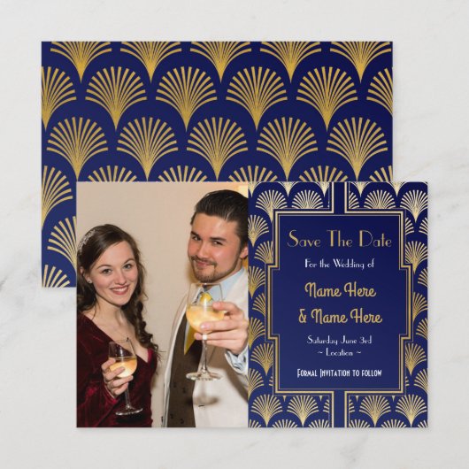 Foto Save the Date Wedding Party 1920s Art Deco (Voorkant / Achterkant)