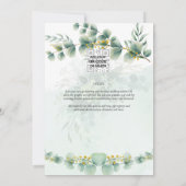 Foto Save the Dates Eucalyptus Goud Modern Kaart (Achterkant)