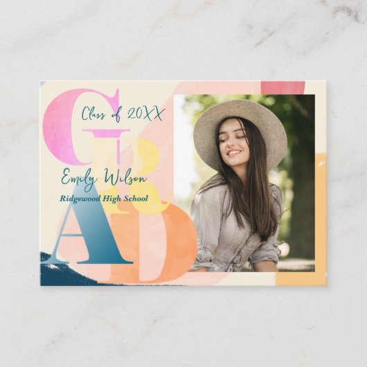 Foto Schattige 2025 Graduation Party Mini Invitati Informatiekaartje (Voorkant)