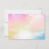 Foto Schattige Eenhoorn Rainbow Baby shower Bedankkaart (Achterkant)