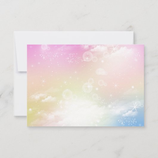 Foto Schattige Eenhoorn Rainbow Baby shower Bedankkaart (Achterkant)