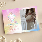 Foto Schattige Eenhoorn Rainbow Baby shower Bedankkaart