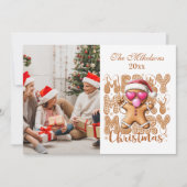 Foto Schattige Gingerbread Christmas Feestdagenkaart (Voorkant)